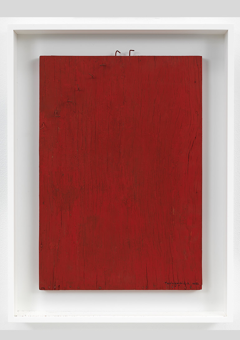 Toshio Yoshida, 《Untitled (54-6)》, 1954. Screw hooks and oil paint on wood, 24 5/8 x 16 3/4 x 1 3/4 inches (62.4 x 42.6 x 4.4 cm). © The Estate of Toshio Yoshida：「吉田稔郎：作品 1953 - 1963」ファーガス・マカフリー東京