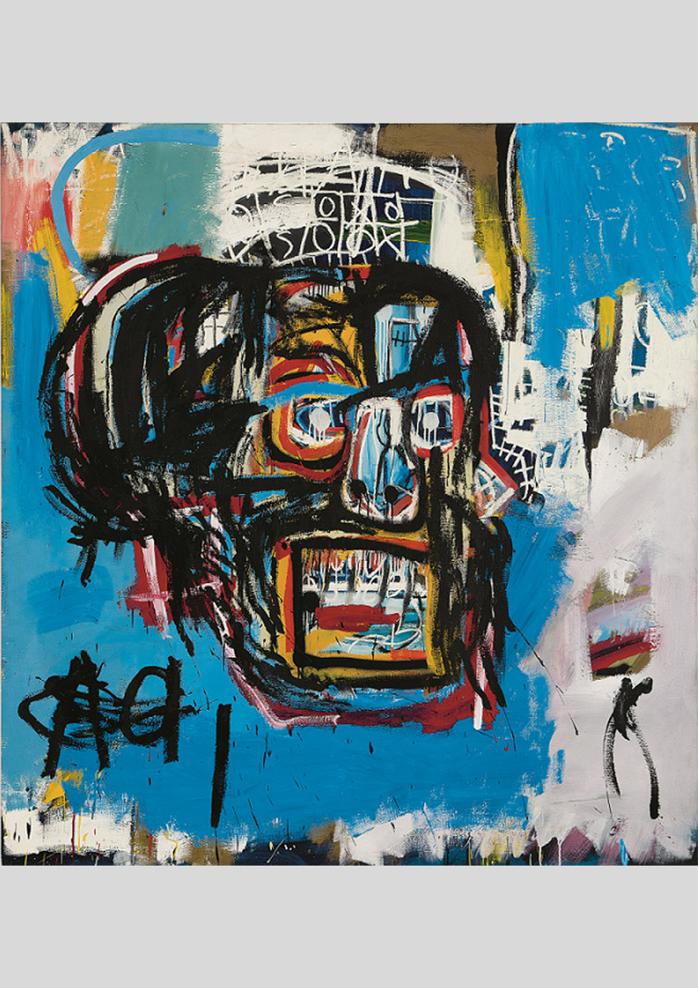 ジャン＝ミシェル・バスキア  Untitled, 1982 Oilstick, acrylic, and spray paint on canvas 183 x 173 cm Yusaku Maezawa Collection, Chiba Artwork © Estate of Jean-Michel Basquiat. Licensed by Artestar, New York